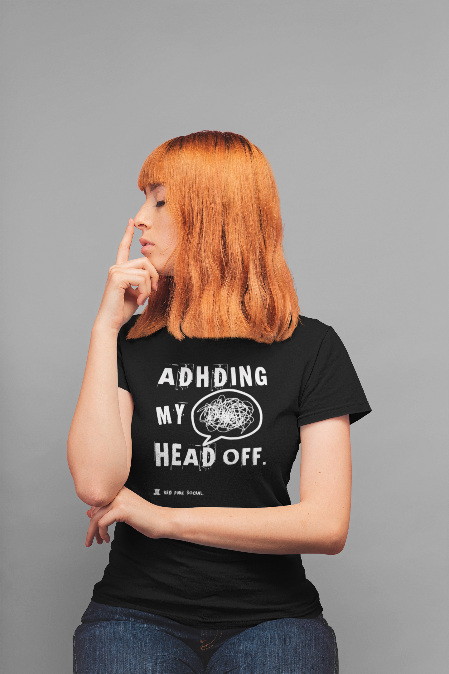 ADHDing My Head Off (Original) Unisex Cotton T-Shirt